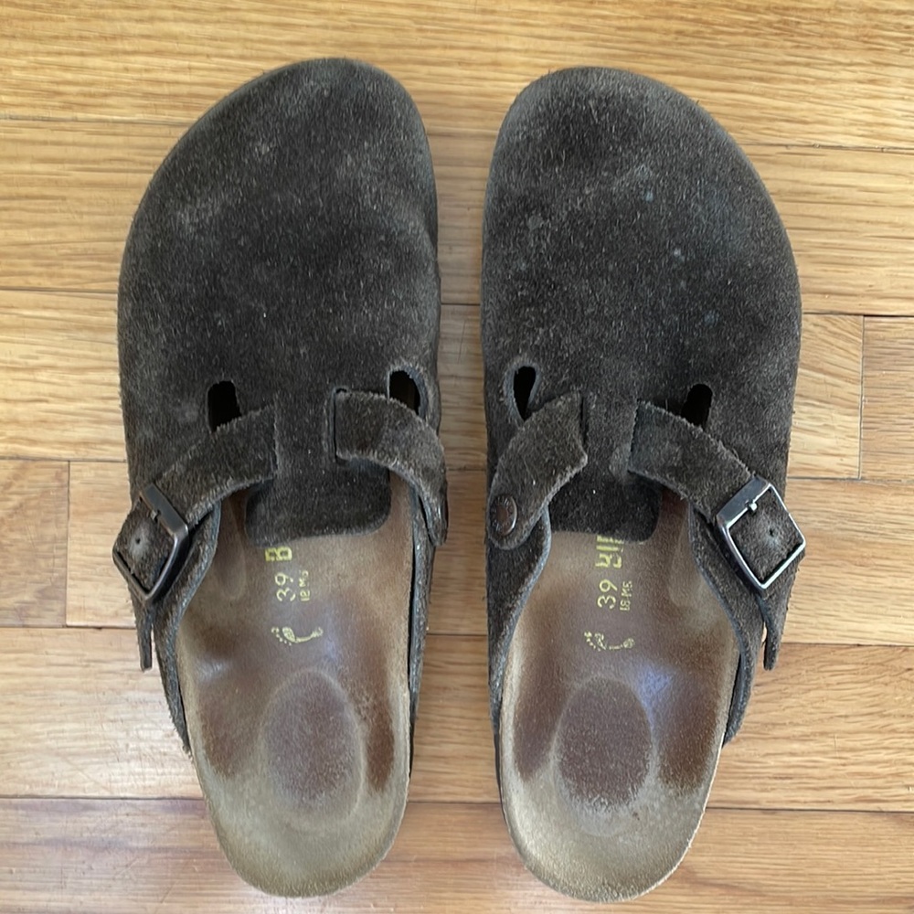 Birkenstock Boston suede clogs, size 39